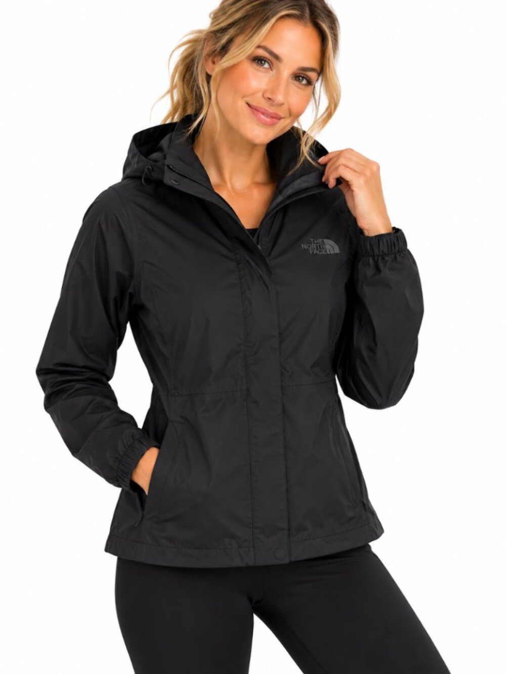 The North Face Resolve Women’s Black Rain Parka Jacket EUC M/L